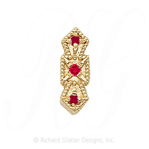 GS053 R - 14 Karat Gold Ruby Slide 